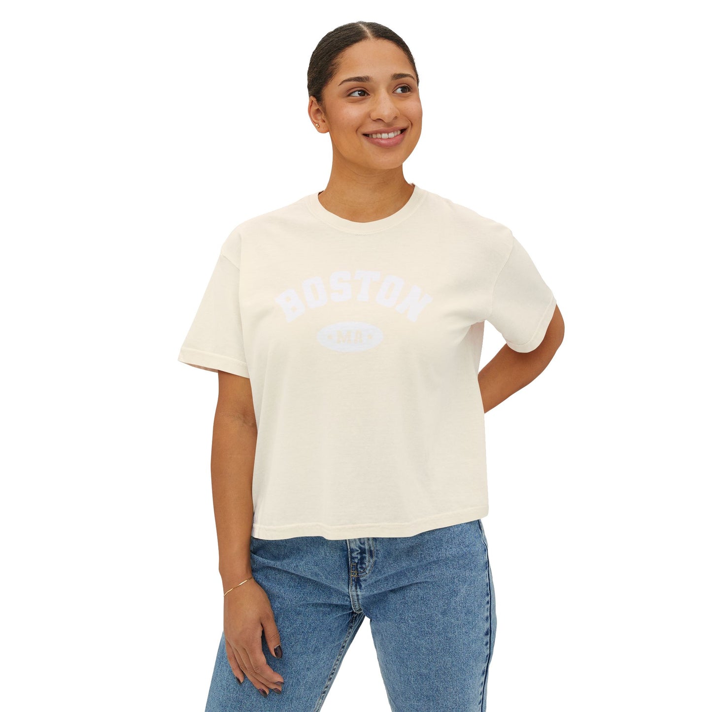 BOSTON MA VARSITY CROP TOP