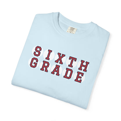 SIXTH GRADE RED PLAYER LETTERS T-SHIRT