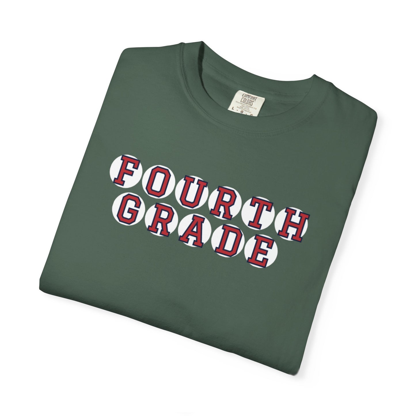 FOURTH GRADE RED PLAYER LETTERS T-SHIRT