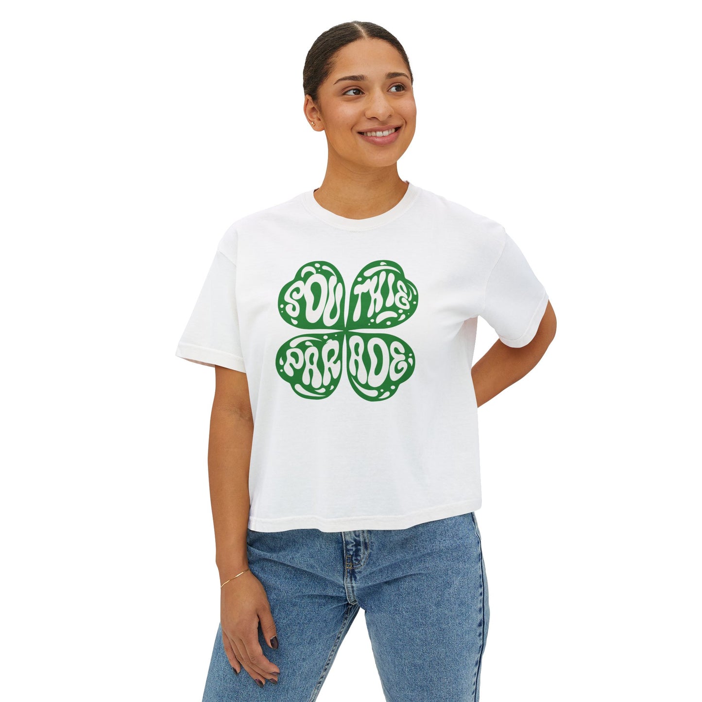 SOUTHIE PARADE SHAMROCK BOXY TEE