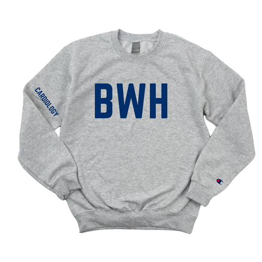 NAVY BWH CARDIOLOGY CHAMPION CREWNECK - DARK GRAY