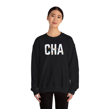 CHA HOLIDAY LIGHTS HEAVY BLEND CREWNECK