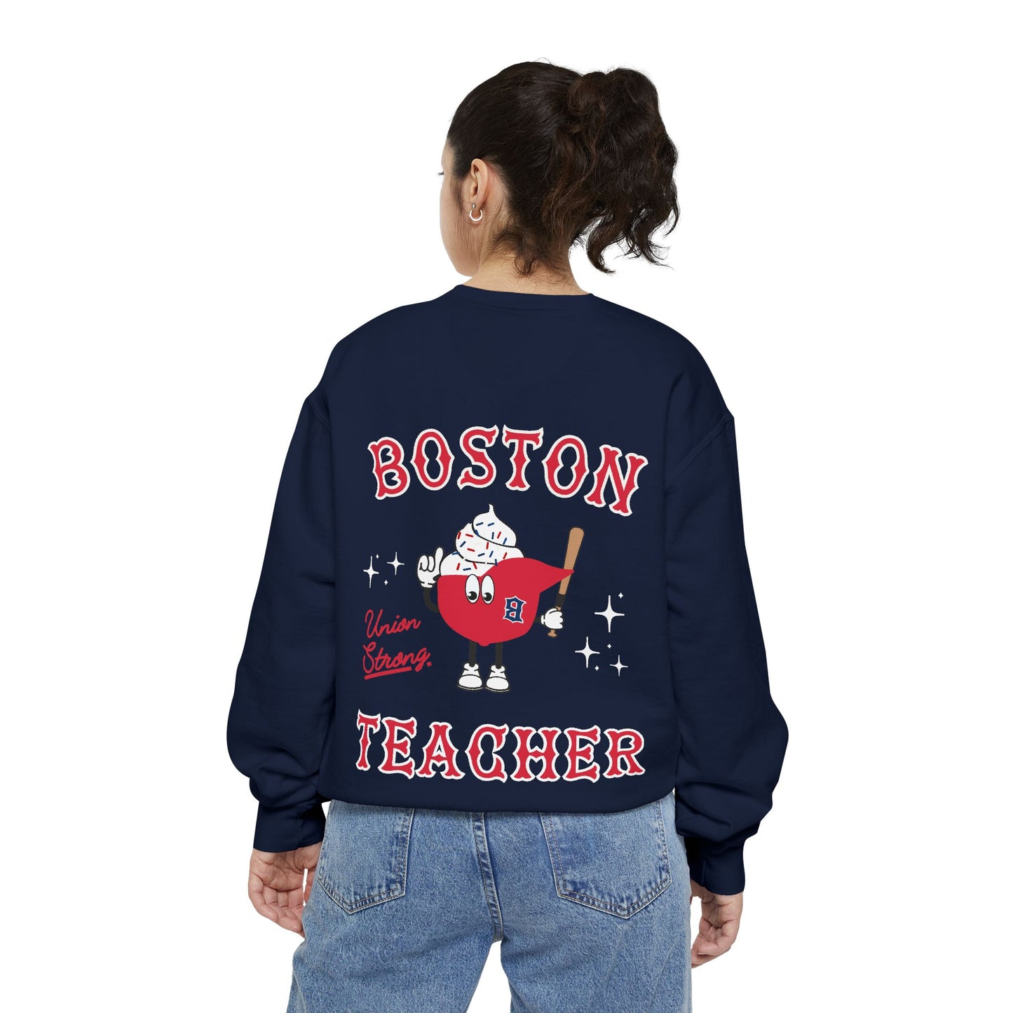 BOSTON TEACHER ICE CREAM COMFORT COLORS CREWNECK