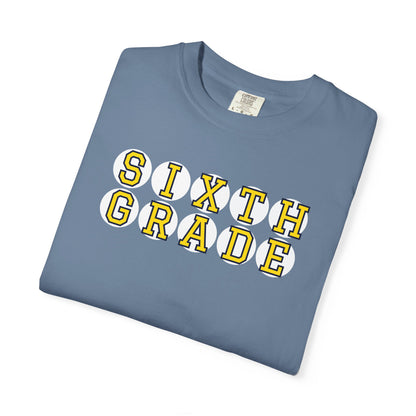 SIXTH GRADE YELLOW PLAYER LETTERS T-SHIRT