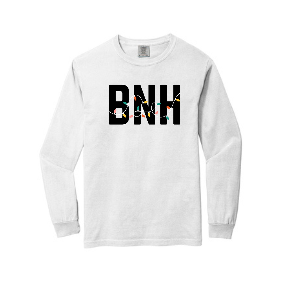 BNH HOLIDAY LIGHTS LONG SLEEVE - WHITE