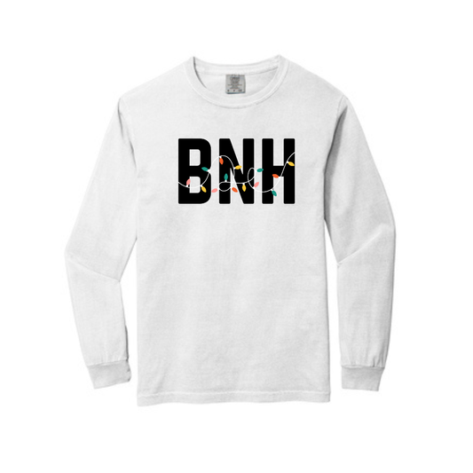 BNH HOLIDAY LIGHTS LONG SLEEVE - WHITE