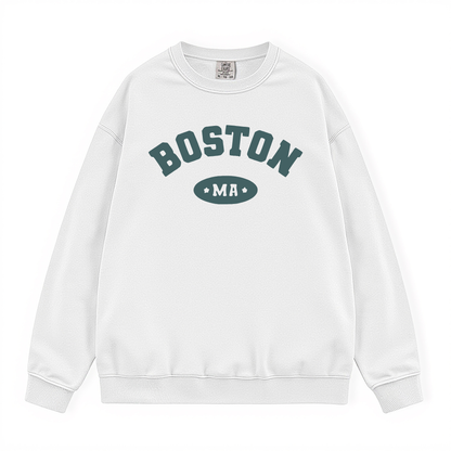 BOSTON MA VINTAGE COLLEGIATE CREWNECK SWEATSHIRT