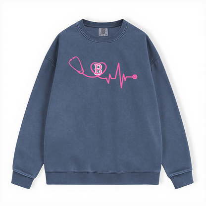BOSTON PINK RIBBON CREW COMFORT COLORS CREWNECK