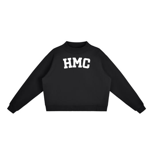 HMC BLOCK LETTER BLACK MOCK NECK