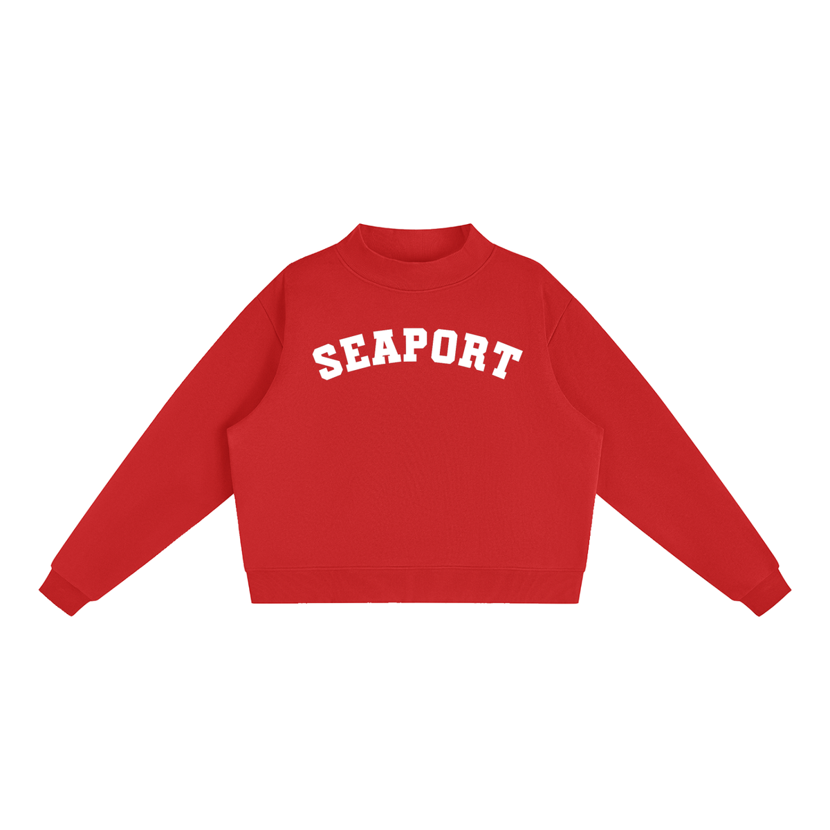 SEAPORT WHITE BLOCK LETTER MOCK NECK