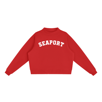 SEAPORT WHITE BLOCK LETTER MOCK NECK