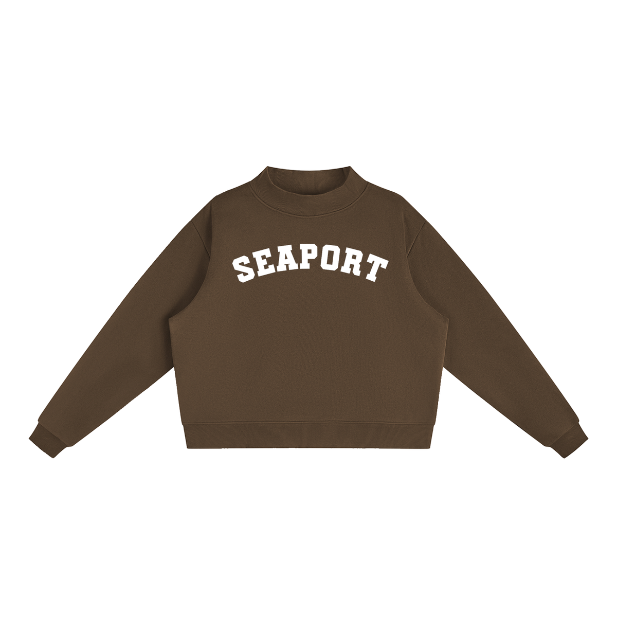 SEAPORT WHITE BLOCK LETTER MOCK NECK