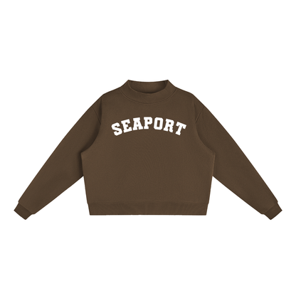 SEAPORT WHITE BLOCK LETTER MOCK NECK