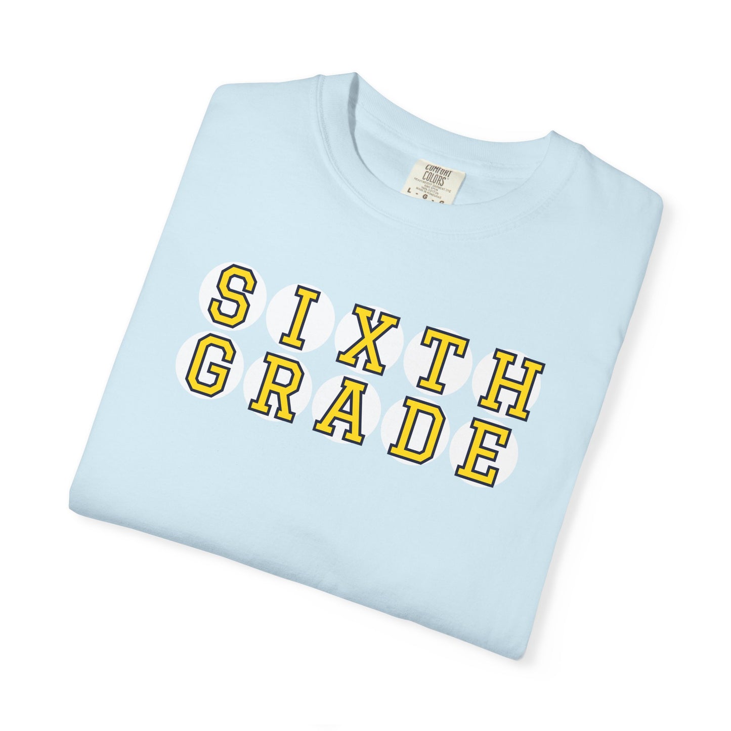 SIXTH GRADE YELLOW PLAYER LETTERS T-SHIRT