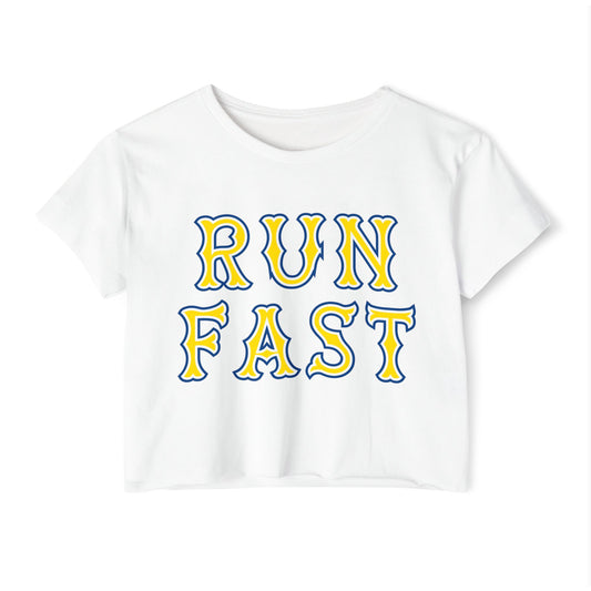 RUN FAST CROP TEE - SAME DAY LOCAL PICK UP AVAILABLE