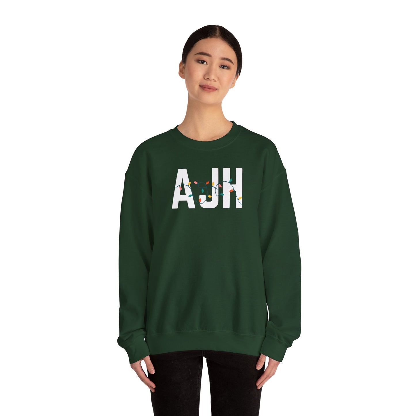 AJH HOLIDAY LIGHTS HEAVY BLEND CREWNECK