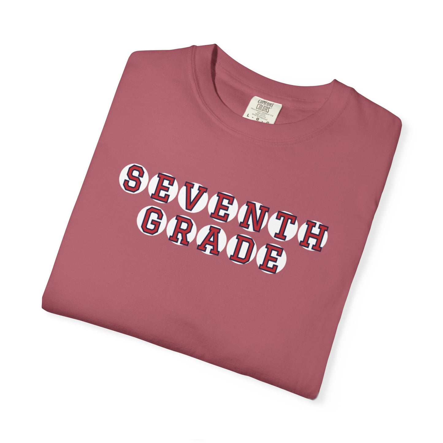 SEVENTH GRADE RED PLAYER LETTERS T-SHIRT