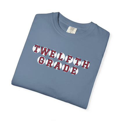 TWELFTH GRADE RED PLAYER LETTERS T-SHIRT
