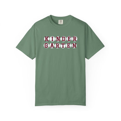 KINDERGARTEN RED PLAYER LETTERS T-SHIRT