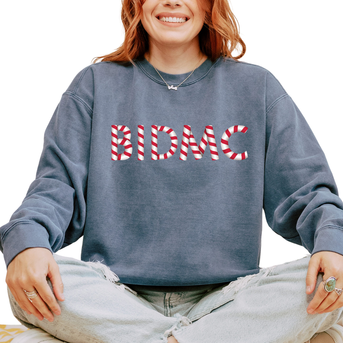 BIDMC CANDY CANE CREWNECK