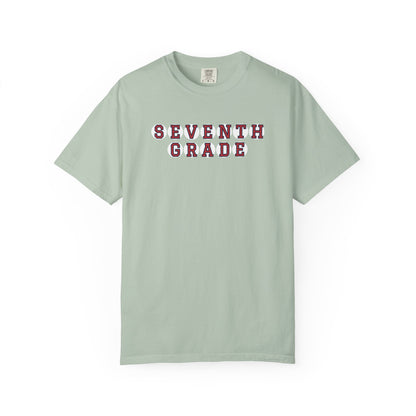 SEVENTH GRADE RED PLAYER LETTERS T-SHIRT