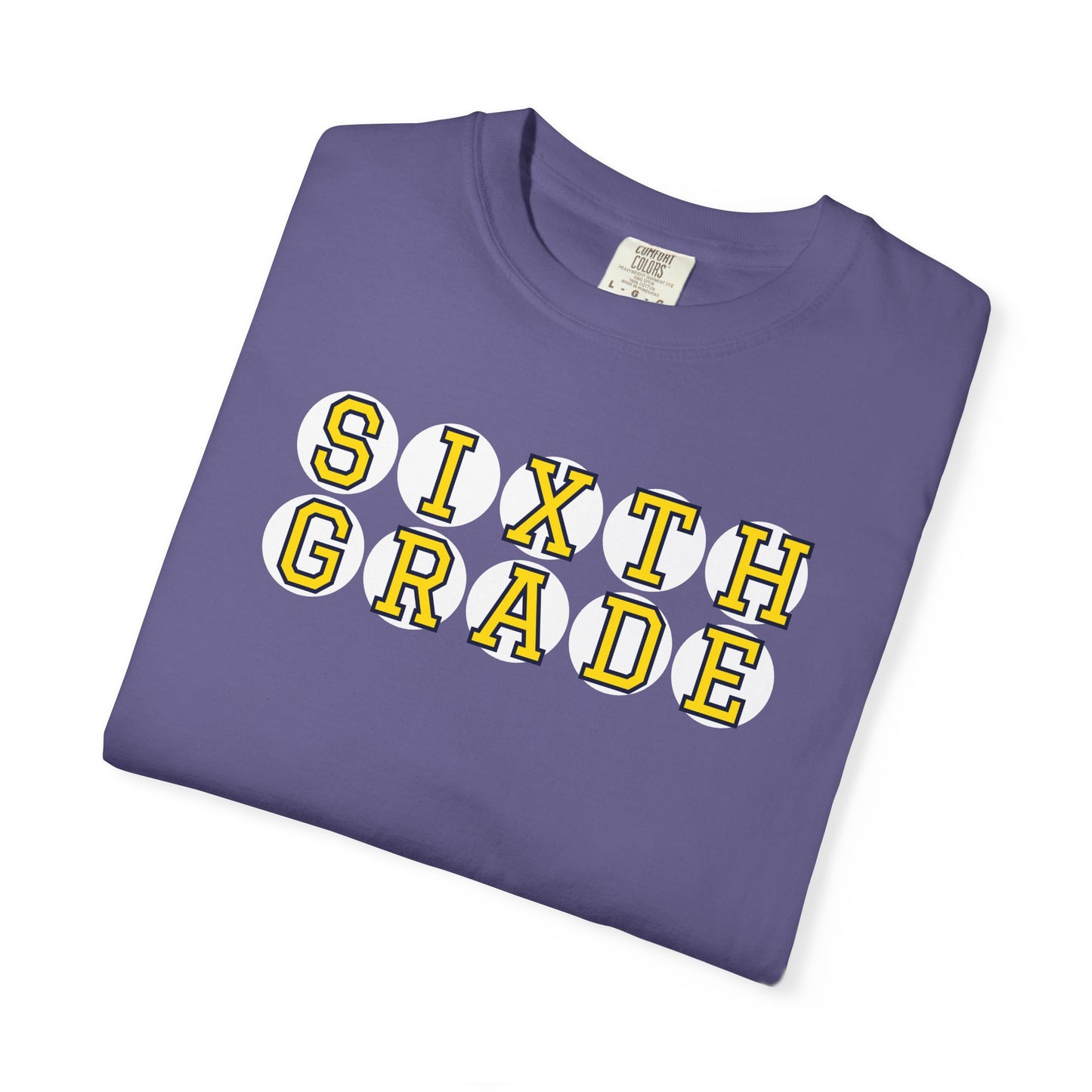 SIXTH GRADE YELLOW PLAYER LETTERS T-SHIRT