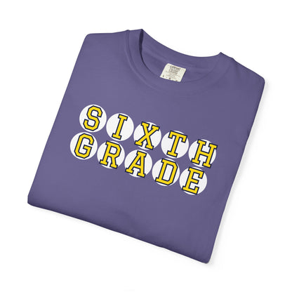 SIXTH GRADE YELLOW PLAYER LETTERS T-SHIRT