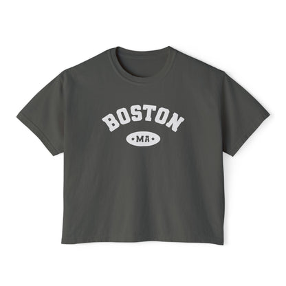 BOSTON MA VARSITY CROP TOP