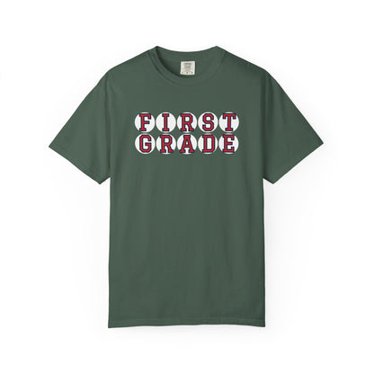 FIRST GRADE RED PLAYER LETTERS T-SHIRT