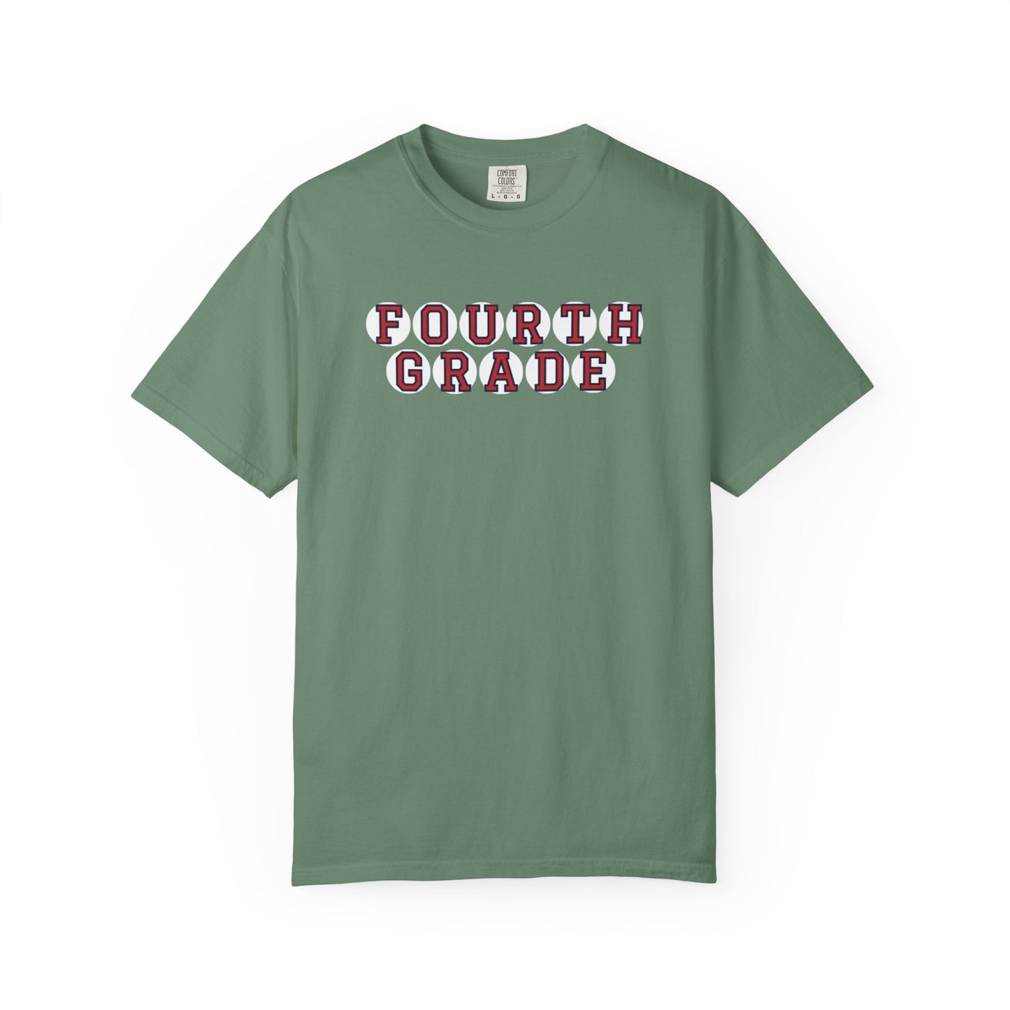 FOURTH GRADE RED PLAYER LETTERS T-SHIRT