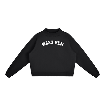 MASS GEN BLOCK LETTER BLACK MOCK NECK