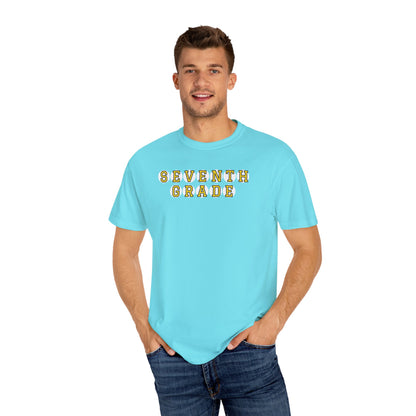 SEVENTH GRADE. YELLOW PLAYER LETTERS T-SHIRT