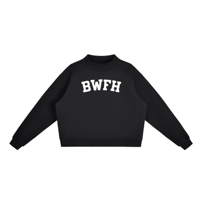 BWFH BLOCK LETTER BLACK MOCK NECK
