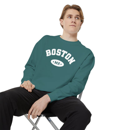 BOSTON MA VINTAGE COLLEGIATE CREWNECK SWEATSHIRT