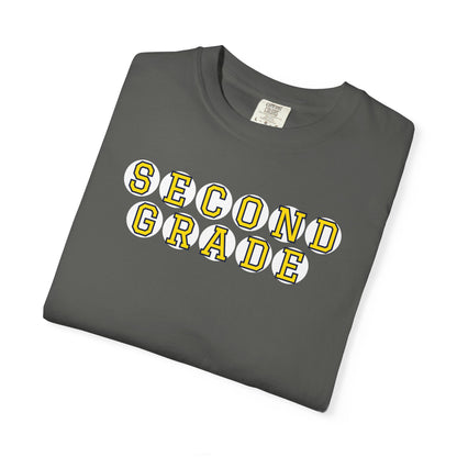 SECOND GRADE. YELLOW PLAYER LETTERS T-SHIRT