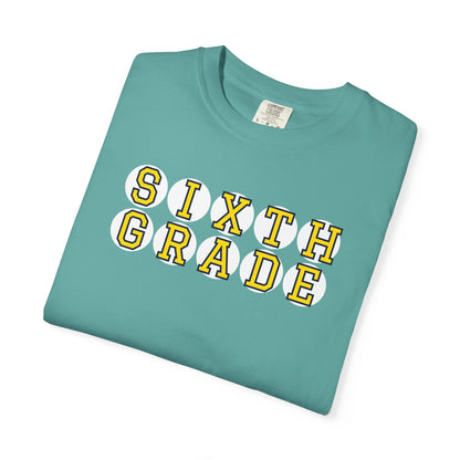 SIXTH GRADE YELLOW PLAYER LETTERS T-SHIRT