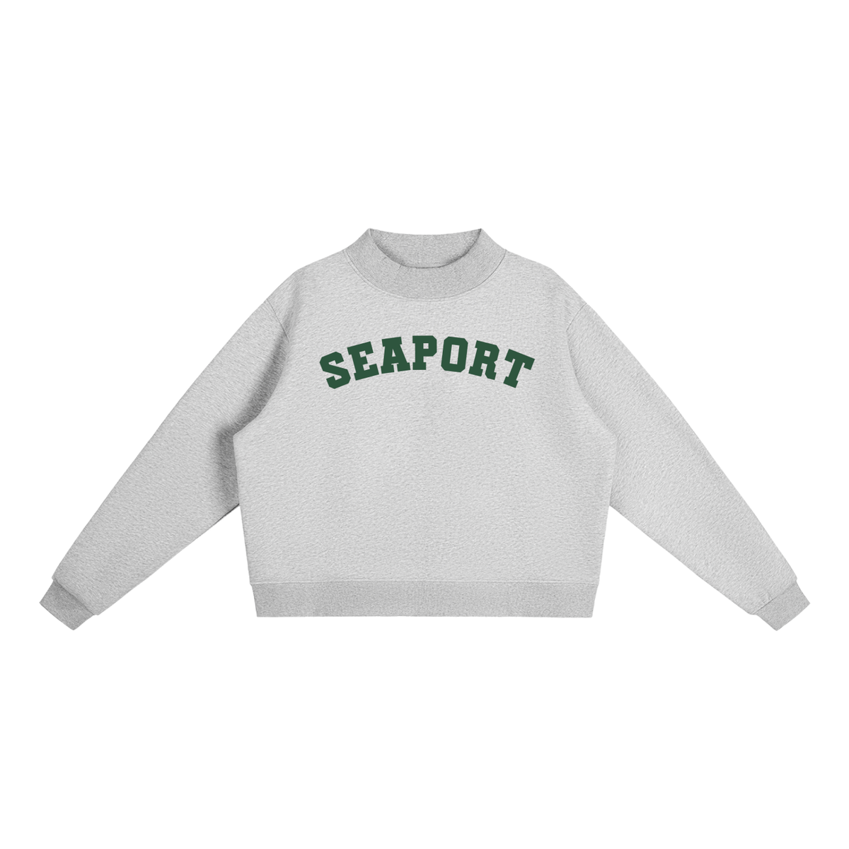 SEAPORT GREEN BLOCK LETTER MOCK NECK