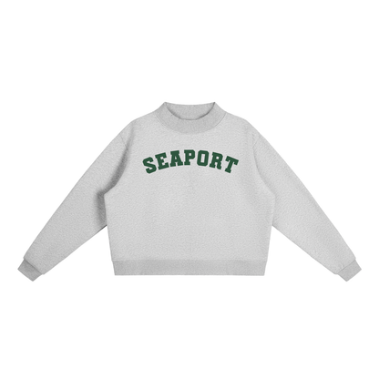 SEAPORT GREEN BLOCK LETTER MOCK NECK