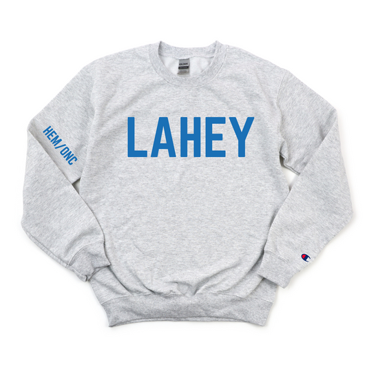 ROYAL BLUE LAHEY HEM/ONC CHAMPION CREWNECK