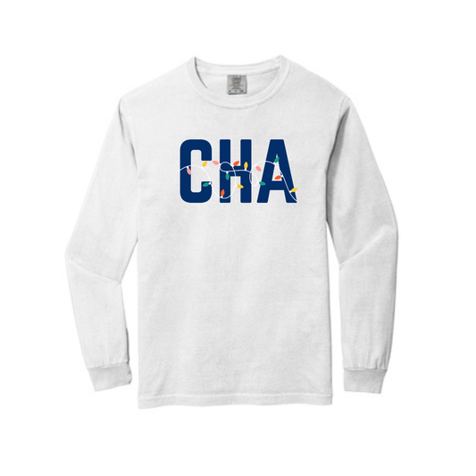 CHA HOLIDAY LIGHTS LONG SLEEVE - WHITE