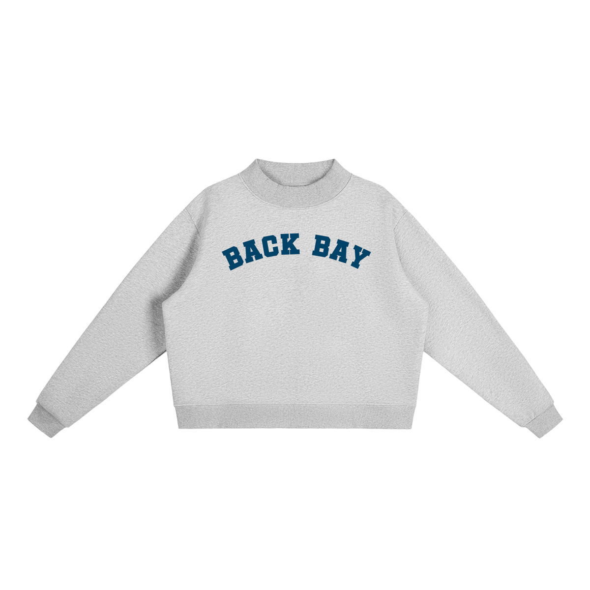 BACK BAY NAVY BLOCK LETTER MOCK NECK