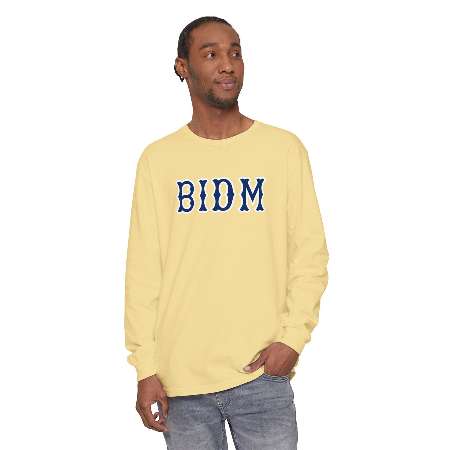 BIDM NAVY SOX LETTERS LONG SLEEVE