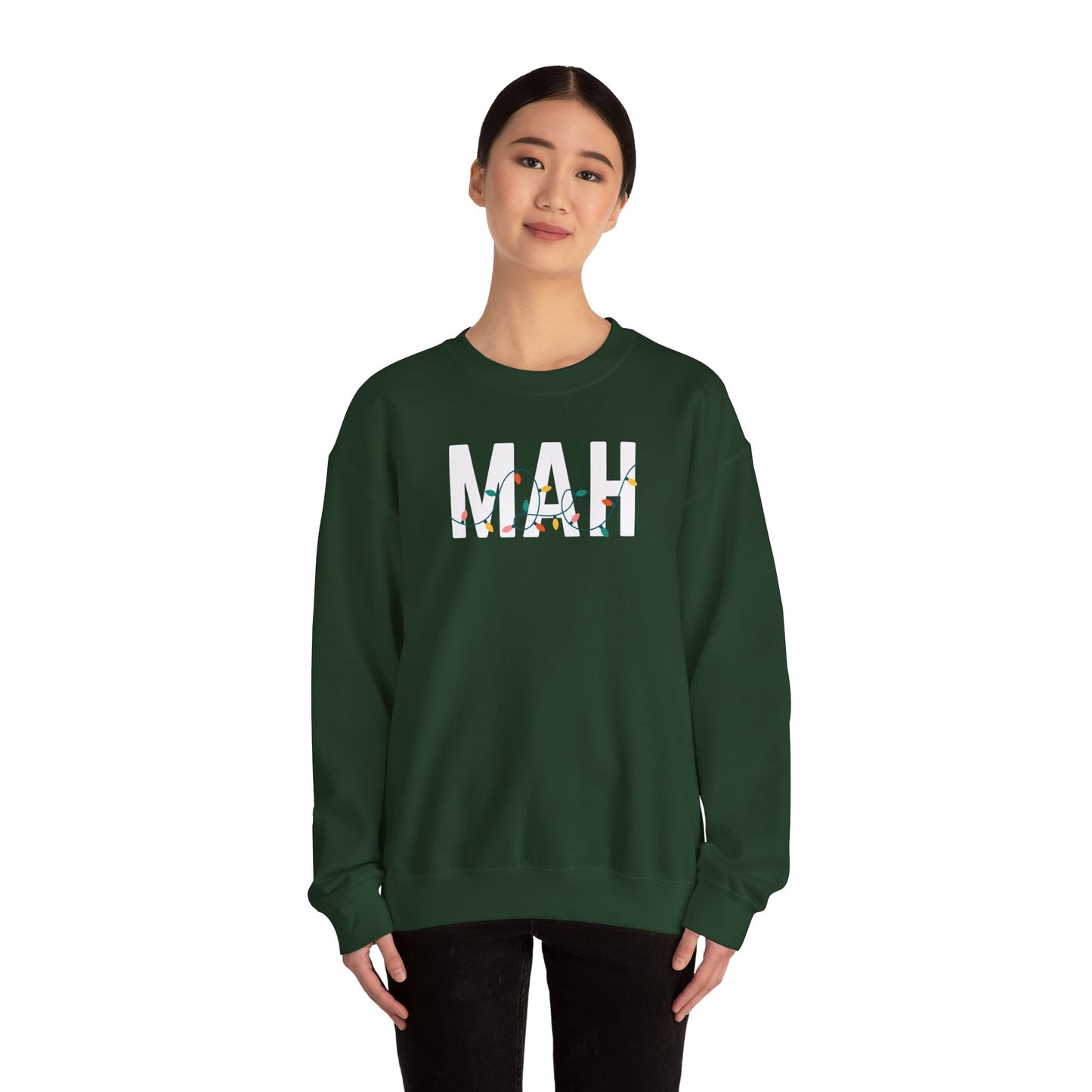 MAH HOLIDAY LIGHTS HEAVY BLEND CREWNECK