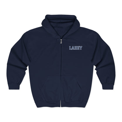 LAHEY NAVY SOX LETTERS HEAVY BLEND FULL ZIP HOODIE