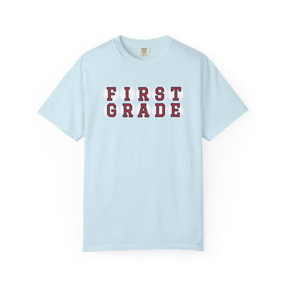 FIRST GRADE RED PLAYER LETTERS T-SHIRT