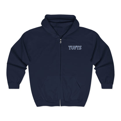 TUFTS NAVY SOX LETTERS HEAVY BLEND FULL ZIP HOODIE