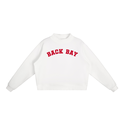 BACK BAY RED BLOCK LETTER MOCK NECK