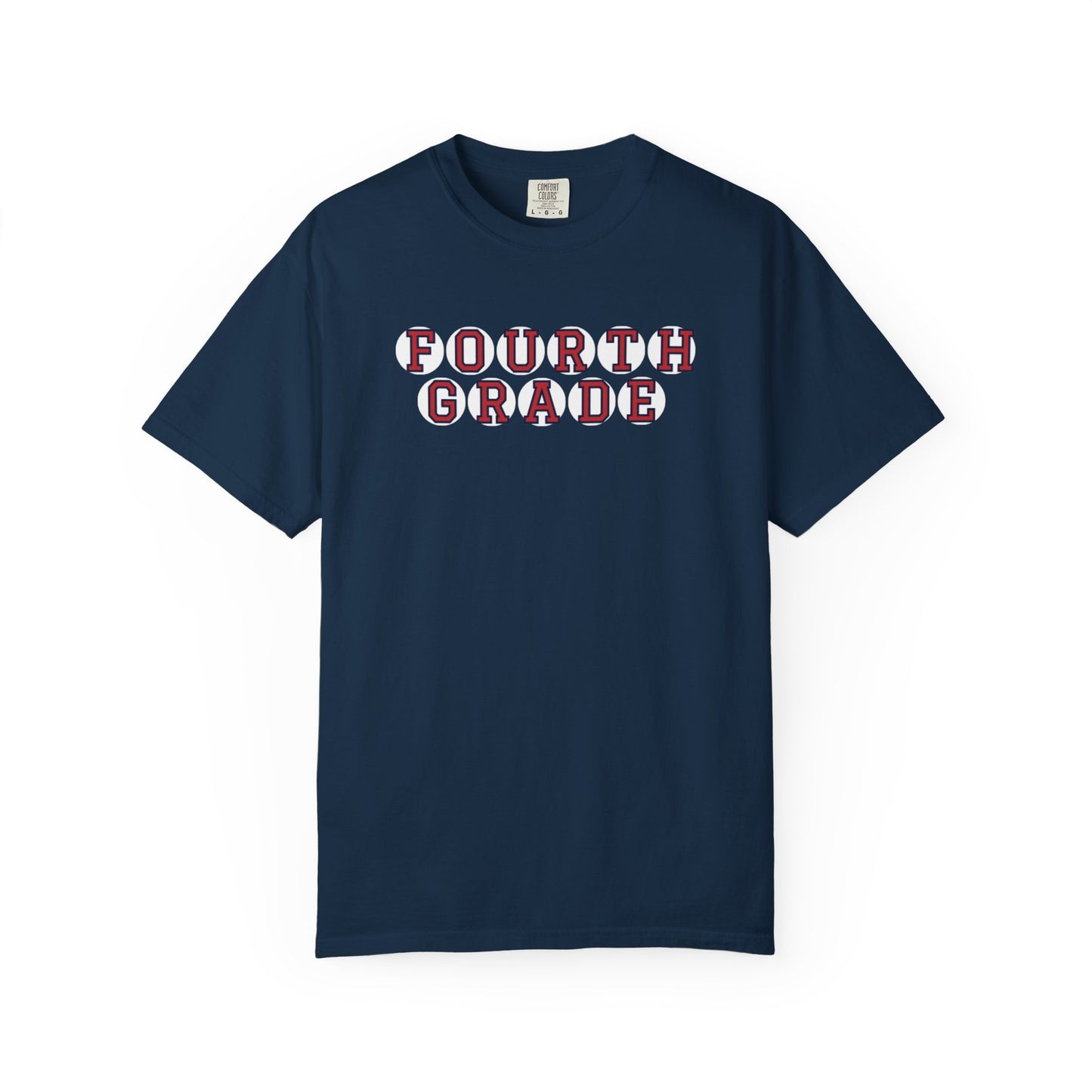FOURTH GRADE RED PLAYER LETTERS T-SHIRT