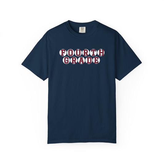FOURTH GRADE RED PLAYER LETTERS T-SHIRT