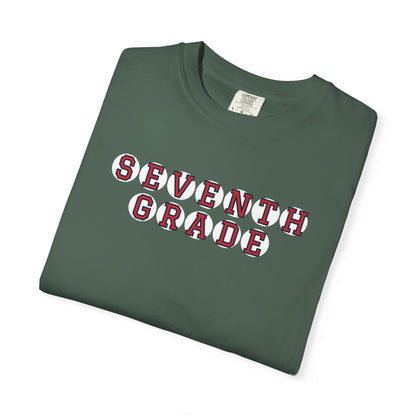 SEVENTH GRADE RED PLAYER LETTERS T-SHIRT
